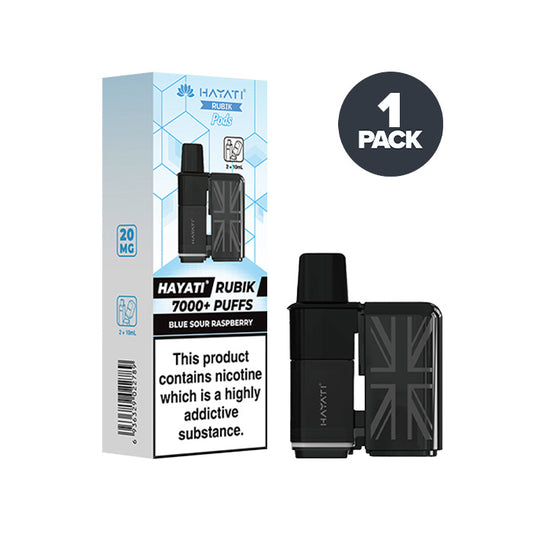 Blueberry Sour Raspberry Hayati Rubik 7000 Prefilled Pods and Box