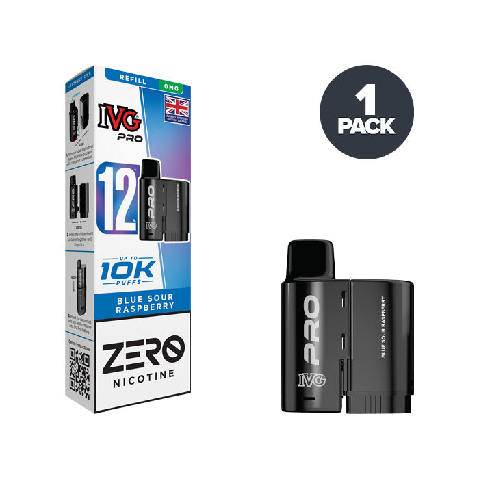 Blue Sour Raspberry IVG Pro 12 0mg Refill Pack