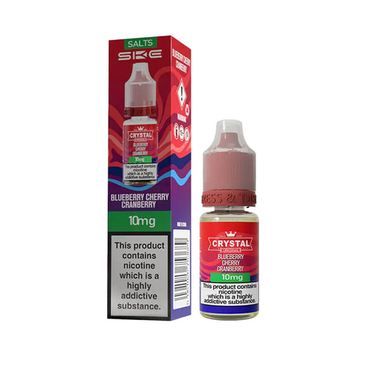 Blueberry Cherry Cranberry 10ml Nic Salt E-Liquid and Box by SKE Crystal