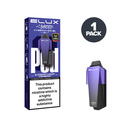 Blueberry Cherry Cranberry Elux Cyberover 6K Prefilled Pods