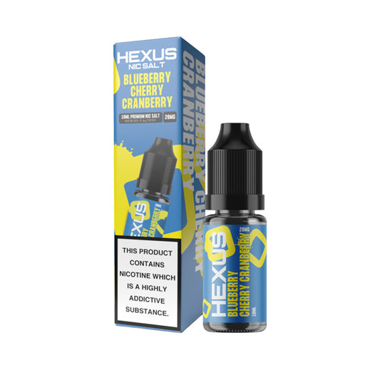 Blueberry Cherry Cranberry Hexus 10ml Nic Salt E-Liquid and Box