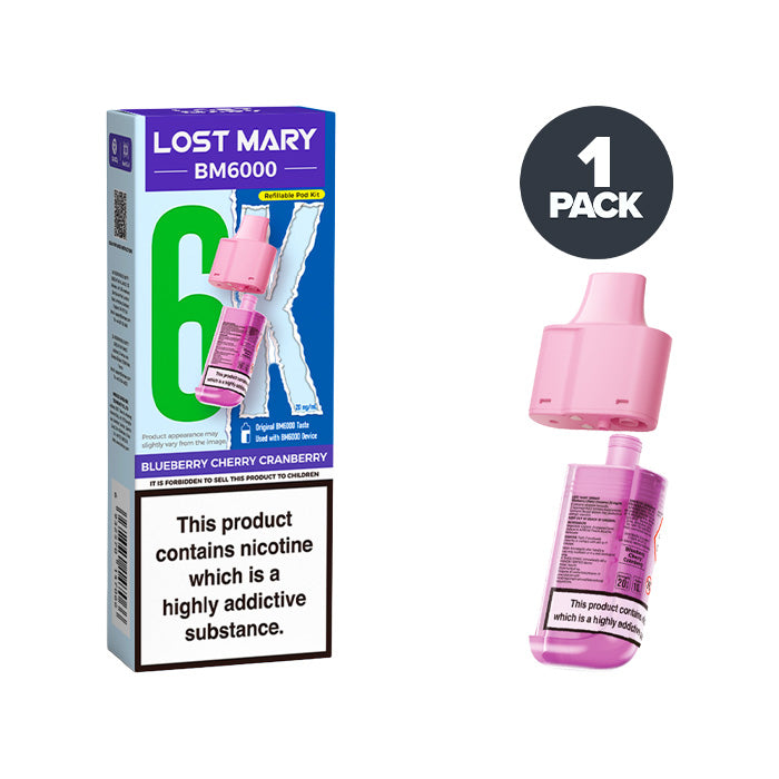 Blueberry Cherry Cranberry Lost Mary BM6000 Refill Pack 20mg