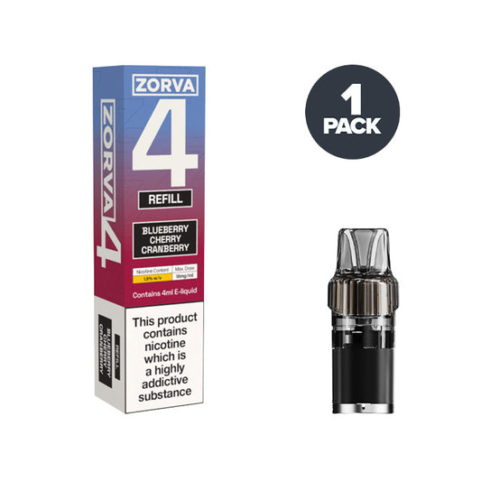 Blueberry Cherry Cranberry Zorva 4 Prefilled Pods