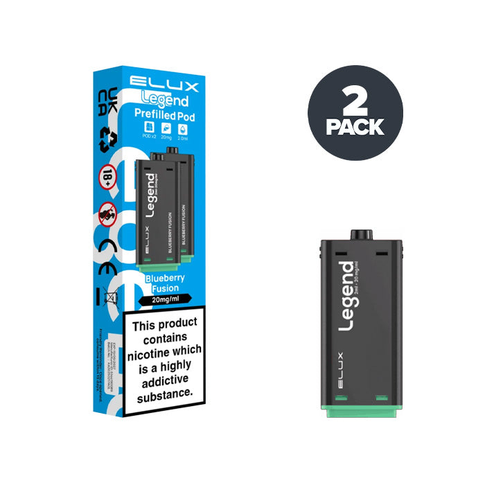 Blueberry Fusion Elux Legend 1500 2 in 1 Prefilled Pod and Box