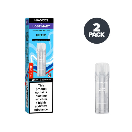 Blueberry Hawcos X Lost Mary Crystal Pro Prefilled Pod and Box