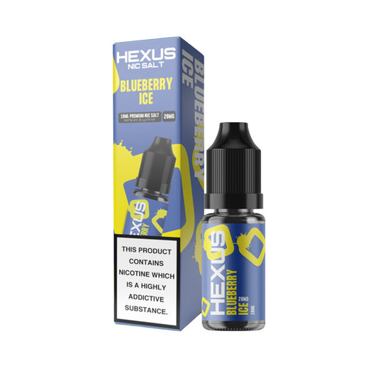 Blueberry Ice Hexus 10ml Nic Salt E-Liquid and Box
