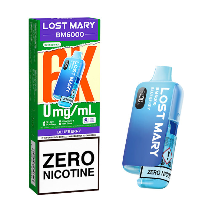Blueberry Lost Mary BM6000 0mg Kit and Box