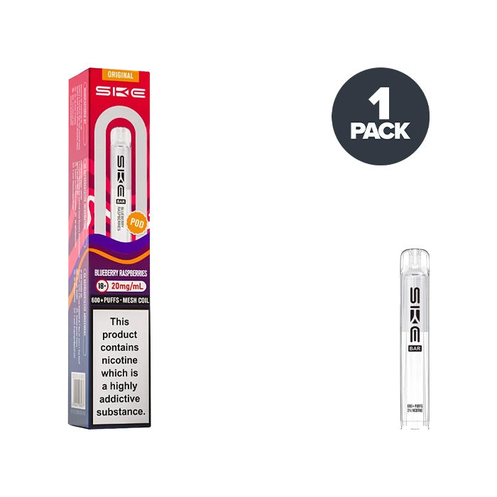 Blueberry Raspberries SKE Bar 600 Prefilled Pod and Box