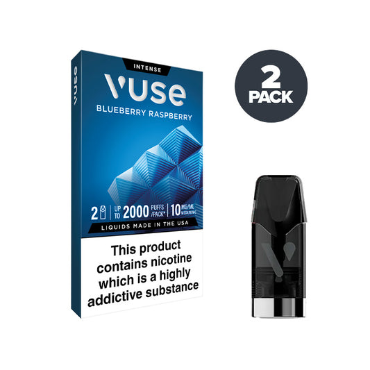 Blueberry Raspberry 10mg Vuse Intense Pod and Box