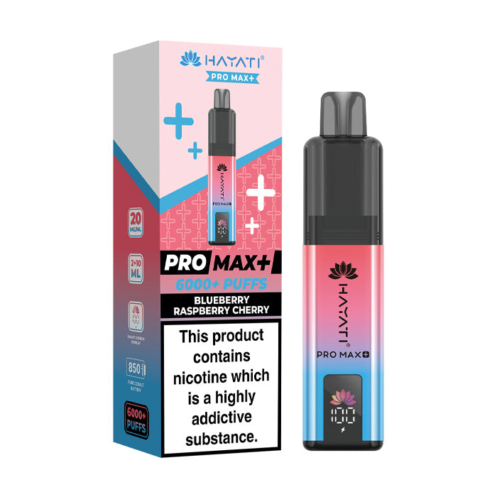 Blueberry Raspberry Cherry Hayati Pro Max Plus Kit and Box