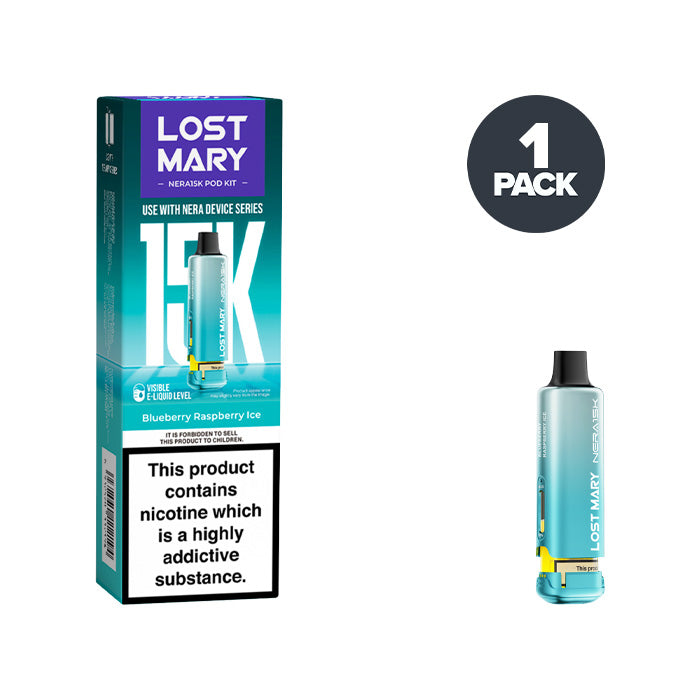 Blue Raspberry Ice Lost Mary Nera 15K Refill Pack