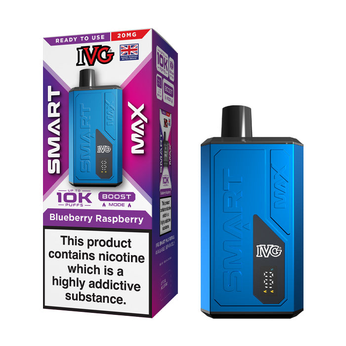 Blueberry Raspberry IVG Smart Max Prefilled Pod Kit and Box