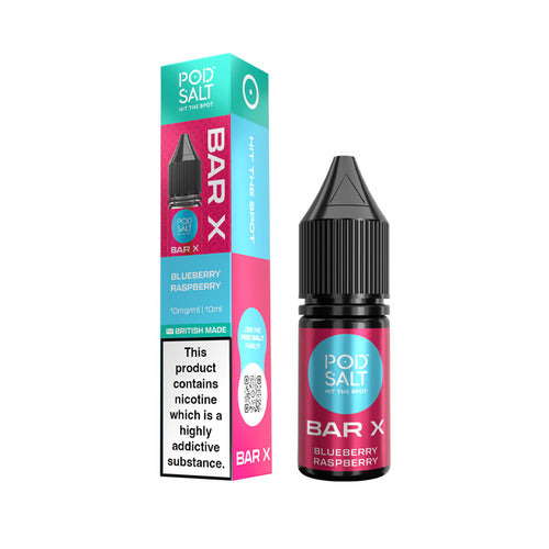 Blueberry Raspberry Pod Salt Bar X 10ml Nic Salt E-Liquid and Box