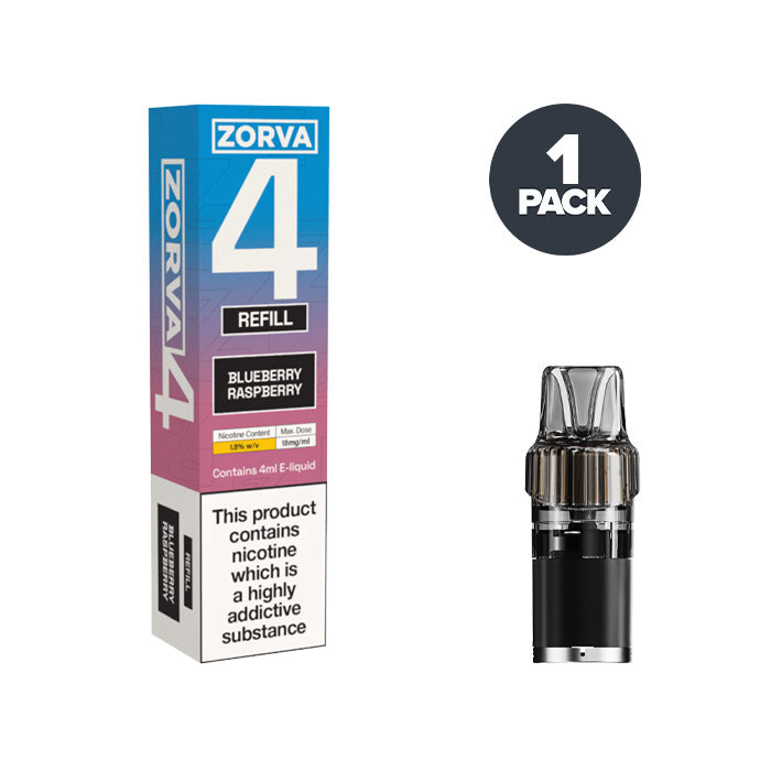 Z Pods Blue Raspberry Blueberry Raspberry Zorva 4 Prefilled Pods