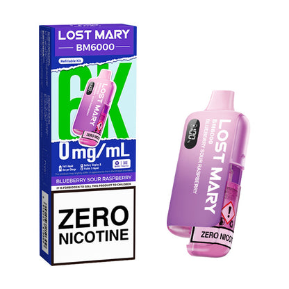 Blueberry Sour Raspberry Lost Mary BM6000 0mg Kit and Box