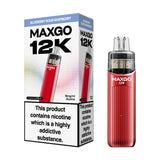 Blueberry Sour Raspberry Relx MaxGo 12k Prefilled Pod Kit and Box