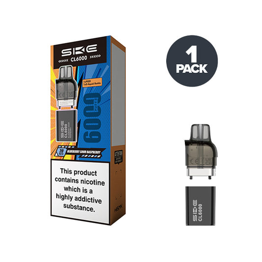 Blueberry Sour Raspberry SKE CL6000 Prefilled Pod and Box