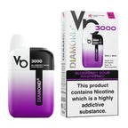 Blueberry Sour Raspberry Vapes Bars Diamond 3000 Prefilled Vape Kit and Box