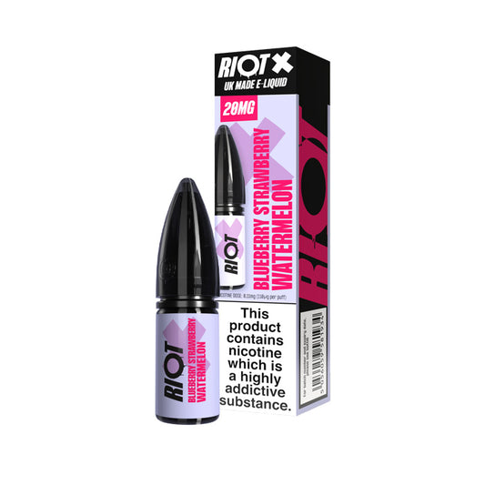 Blueberry Strawberry Watermelon Riot X 10ml Nic Salt E-Liquid and Box