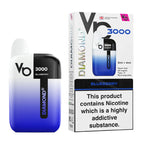 Blueberry Vapes Bars Diamond 3000 Prefilled Vape Kit and Box