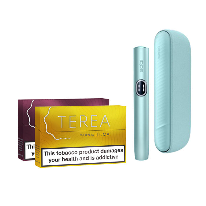 Breeze Blue IQOS ILUMA-i Kit with two packs of TEREA tobacco sticks
