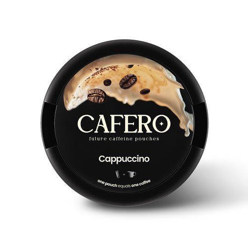 Can of 20 Vanilla Latte Cafero 80mg Caffeine Pouches