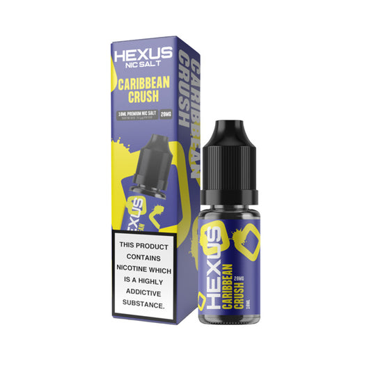 Caribbean Crush Hexus 10ml Nic Salt E-Liquid and Box