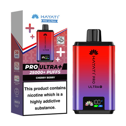 Cherry Berry Hayati Pro Ultra Plus Prefilled Vape Kit and Box