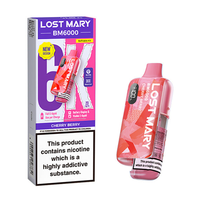 Cherry Berry Lost Mary BM6000 20mg Kit and Box