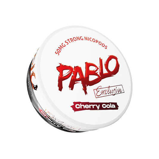 Tub of Cherry Cola Pablo Exclusive 50mg Nicotine Pouches