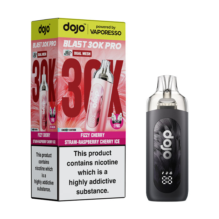 Cherry Edition Vaporesso Dojo Blast 30K Pro Pod Kit and Box