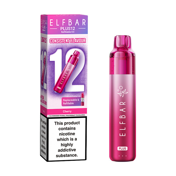 Cherry Elf Bar Plus 12 Prefilled Pod Kit with Box