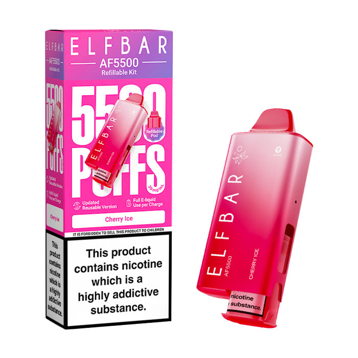Cherry Ice Elf Bar AF5500 Prefilled Pod Kit and Box
