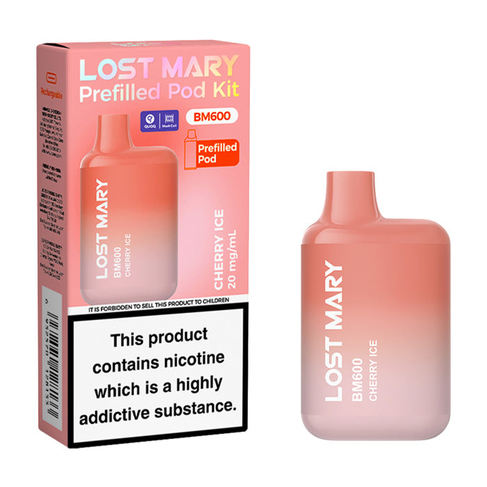 Cherry Ice Lost Mary BM600 Prefilled Pod Kit and Box