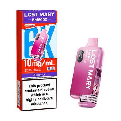 Cherry Ice Lost Mary BM6000 10mg Kit and Box