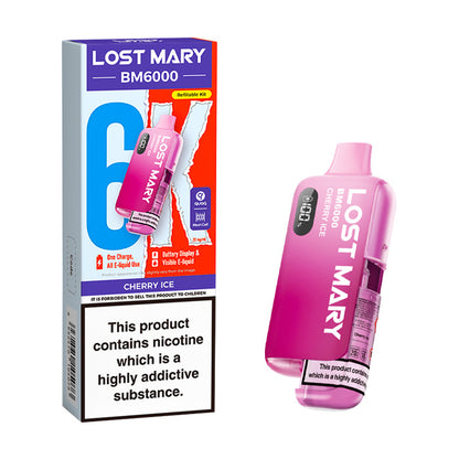Cherry Ice Lost Mary BM6000 Prefilled Pod Kit and Box