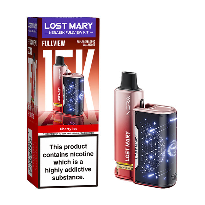 Cherry Ice Lost Mary Nera 15K Fullview Prefilled Pod Kit with box