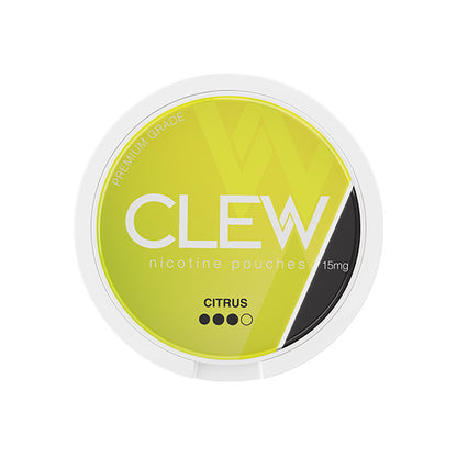 Can of 15mg Citrus Clew Nicotine Pouches