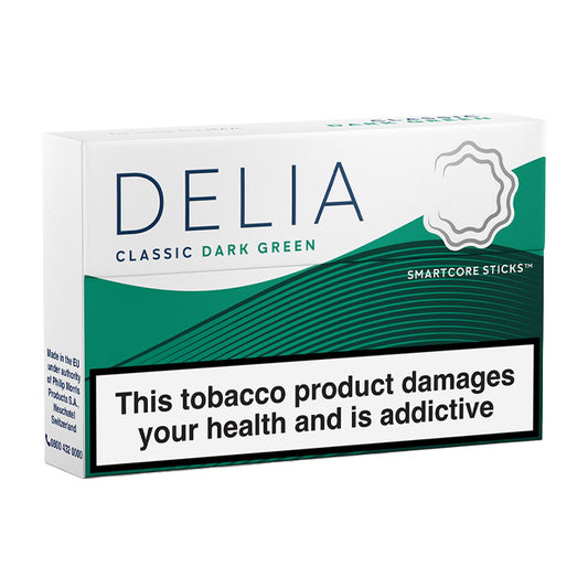 Pack of Classic Dark Green IQOS DELIA Smartcore Tobacco Sticks