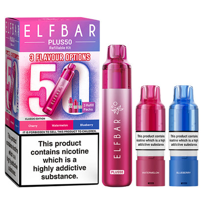 Classic Edition Elf Bar Plus 50 Prefilled Pod Kit and Box