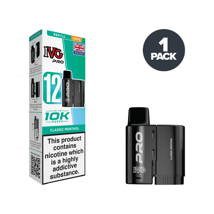 Classic Menthol IVG Pro 12 10mg Refill Pack
