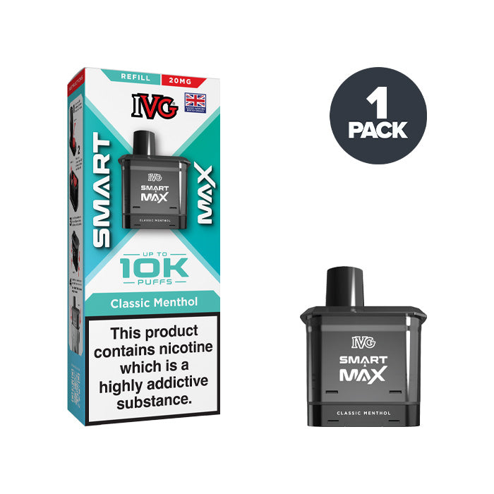 Classic Menthol 20mg IVG Smart Max Refill Pack and Box