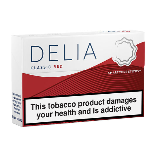 Pack of Classic Red IQOS DELIA Smartcore Tobacco Sticks