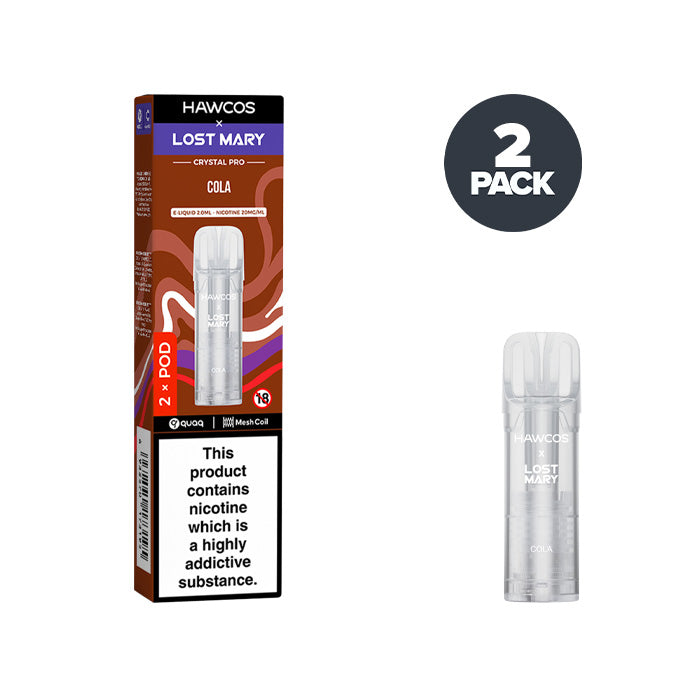 Cola Hawcos X Lost Mary Crystal Pro Prefilled Pod and Box