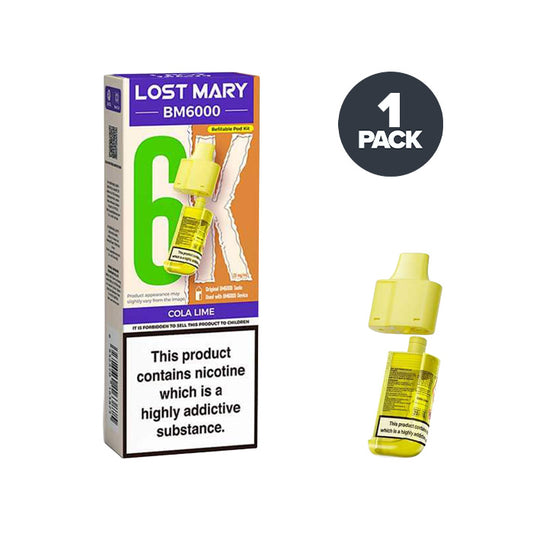 Cola Lime Lost Mary BM6000 Prefilled Pod and Box
