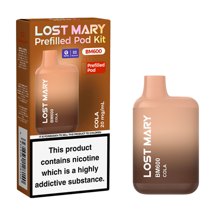 Cola Lost Mary BM600 Prefilled Pod Kit and Box