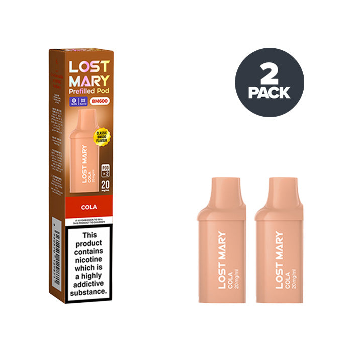 Two Cola Lost Mary BM600 Prefilled Pods with Box