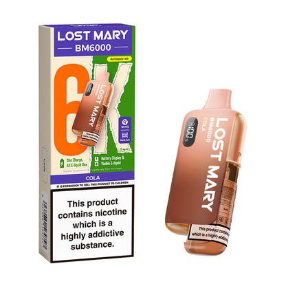 Cola Lost Mary BM6000 Prefilled Pod Kit and Box