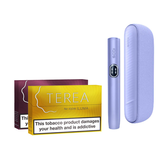 Digital Violet IQOS ILUMA-i Kit with two packs of TEREA tobacco sticks