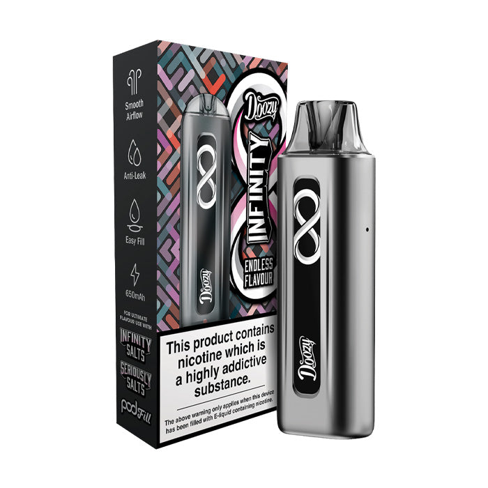 Grey Doozy Infinity Refillable Pod Kit and Box